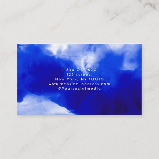 Carte De Visite Script de tresses de néon bleu (Dos)