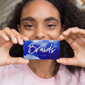 Carte De Visite Script de tresses de néon bleu