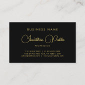Carte De Visite Script de typographie personnalisable Modèle noir (Dos)