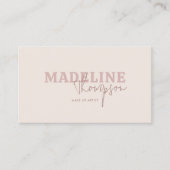 Carte De Visite Script de typographie rose crème Boho (Devant)