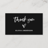 Carte De Visite Script décontracté et Merci cardiaque | Retour du (Devant)