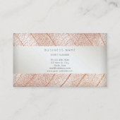 Carte De Visite Script Delicate de perle d'or rose feuille (Dos)