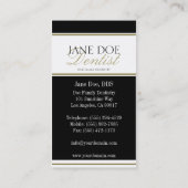 Carte De Visite Script Dentist Gold -En-tête disponible - (Dos)