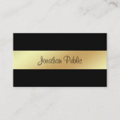 Carte De Visite Script design manuscrit Glamor Black Gold Luxe (Devant)