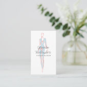 Carte De Visite Script d'illustration de mode rose moderne (Debout devant)