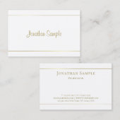 Carte De Visite Script d'or de conception professionnelle moderne (Devant / Derrière)