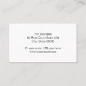 Carte De Visite Script écrit main blanche Consultant commercial (Dos)