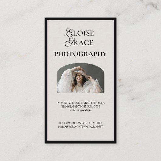 Carte De Visite Script éditorial Qr Code et photo professionnel (Dos)