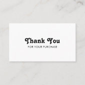 Carte De Visite Script élégant B&W Commander Merci QR minimal (Devant)