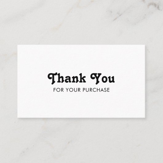 Carte De Visite Script élégant B&W Commander Merci QR minimal (Devant)