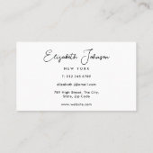 Carte De Visite Script Élégant de Luxe Skyline de New York (Dos)