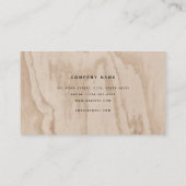 Carte De Visite Script élégant en bois rustique monogrammé (Dos)