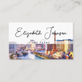 Carte De Visite Script élégant et stylé de la skyline de Las Vegas (Devant)