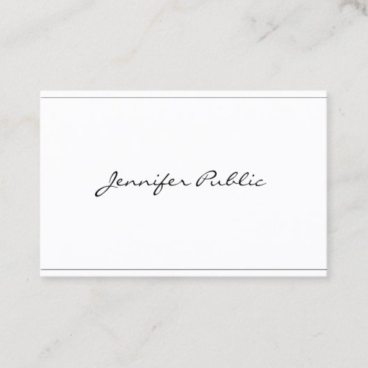 Carte De Visite Script élégant moderne Design simple Beau (Devant)
