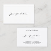 Carte De Visite Script élégant moderne Design simple Beau (Devant / Derrière)
