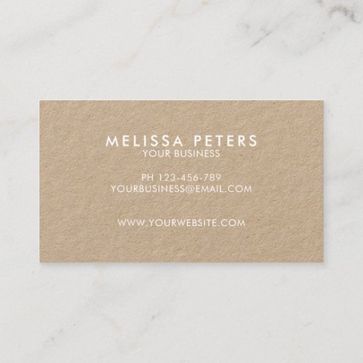 Carte De Visite Script élégant moderne rustique Kraft (Dos)