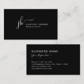 Carte De Visite Script élégant Monogramme Moderne Cuisine Professi (Devant / Derrière)