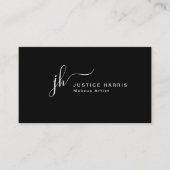 Carte De Visite Script élégant Monogramme Moderne Cuisine Professi (Devant)