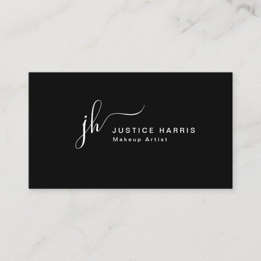 Carte De Visite Script élégant Monogramme Moderne Cuisine Professi (Devant)