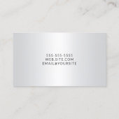 Carte De Visite Script élégant Ombre blanc gris clair (Dos)