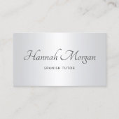 Carte De Visite Script élégant Ombre blanc gris clair (Devant)