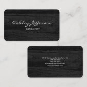 Carte De Visite Script élégant professionnel tendance gris bois (Devant / Derrière)