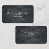 Carte De Visite Script élégant professionnel Texture gris tendance (Devant / Derrière)