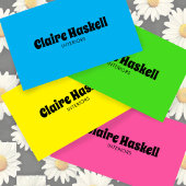 Carte De Visite Script fantaisie Gras Bleu Clair Chic Minimal