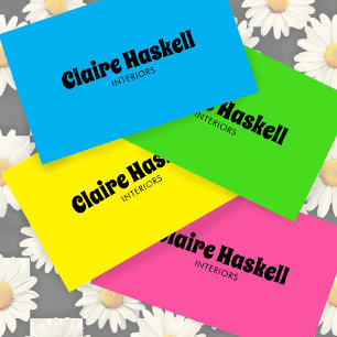 Carte De Visite Script fantaisie Gras Bleu Clair Chic Minimal