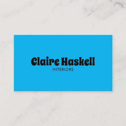 Carte De Visite Script fantaisie Gras Bleu Clair Chic Minimal (Devant)