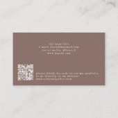 Carte De Visite Script féminin moderne simple QR code beauté brune (Dos)