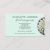 Carte De Visite script fleuriste moderne tropical cactus photo tur (Dos)