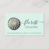 Carte De Visite script fleuriste moderne tropical cactus photo tur (Devant)