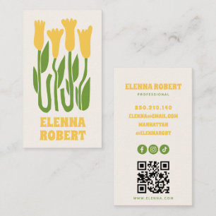 carte de visite script fleurs bohème groovy