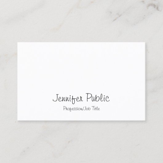 Carte De Visite Script Freehand Moderne Élégant Sleek Plutôt Plat (Devant)