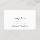 Carte De Visite Script Freehand Moderne Élégant Sleek Plutôt Plat (Dos)