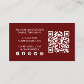 Carte De Visite Script funky Chic Commande de vin Merci QR minimal (Dos)
