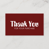 Carte De Visite Script funky Chic Commande de vin Merci QR minimal (Devant)