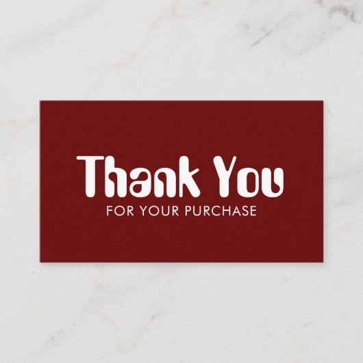 Carte De Visite Script funky Chic Commande de vin Merci QR minimal (Devant)