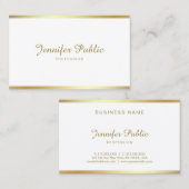 Carte De Visite Script Gold Calligraphie Moderne Sophistiqué Plain (Devant / Derrière)