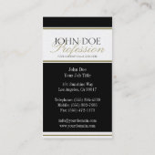 Carte De Visite Script Gold de YourJobTitle (Dos)