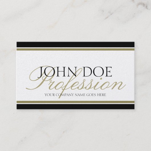 Carte De Visite Script Gold de YourJobTitle (Devant)