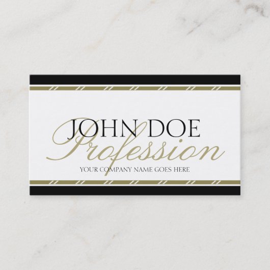 Carte De Visite Script Gold de YourJobTitle (Devant)