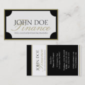 Carte De Visite Script Gold du gestionnaire financier/bordure (Devant / Derrière)
