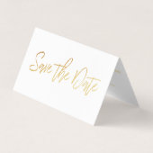 Carte De Visite Script Gold Foil Moderne Photo Enregistrer la cart (Devant)