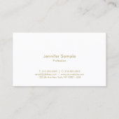 Carte De Visite Script Gold manuscrit tendance Glam Luxury Plain (Dos)