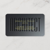 Carte De Visite Script Gold personnalisé Architecte de script noir (Dos)