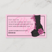 Carte De Visite Script gothique Boot Pink Tattoo Artiste (Dos)