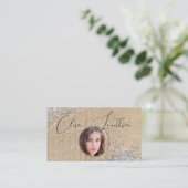 Carte De Visite Script Grunge Glam Social Media QR Code Ajouter un (Debout devant)