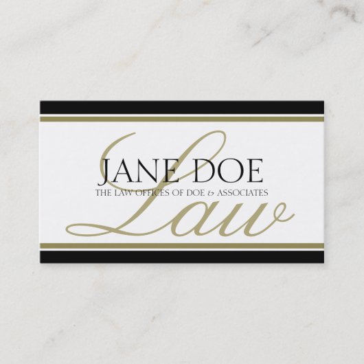 Carte De Visite Script Juridique Gold du Procureur (Devant)